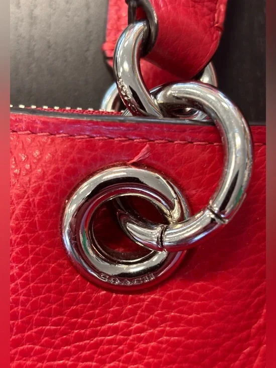 NWOT Coach Jes Leather Tote Bright Cardinal Red 76701 - Picture 7 of 12